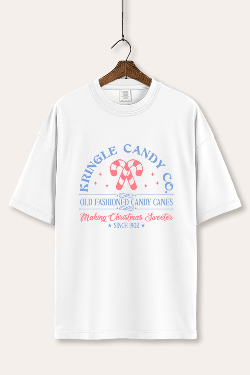Christmas Candy Cane Graphic Women's Comfort Tee