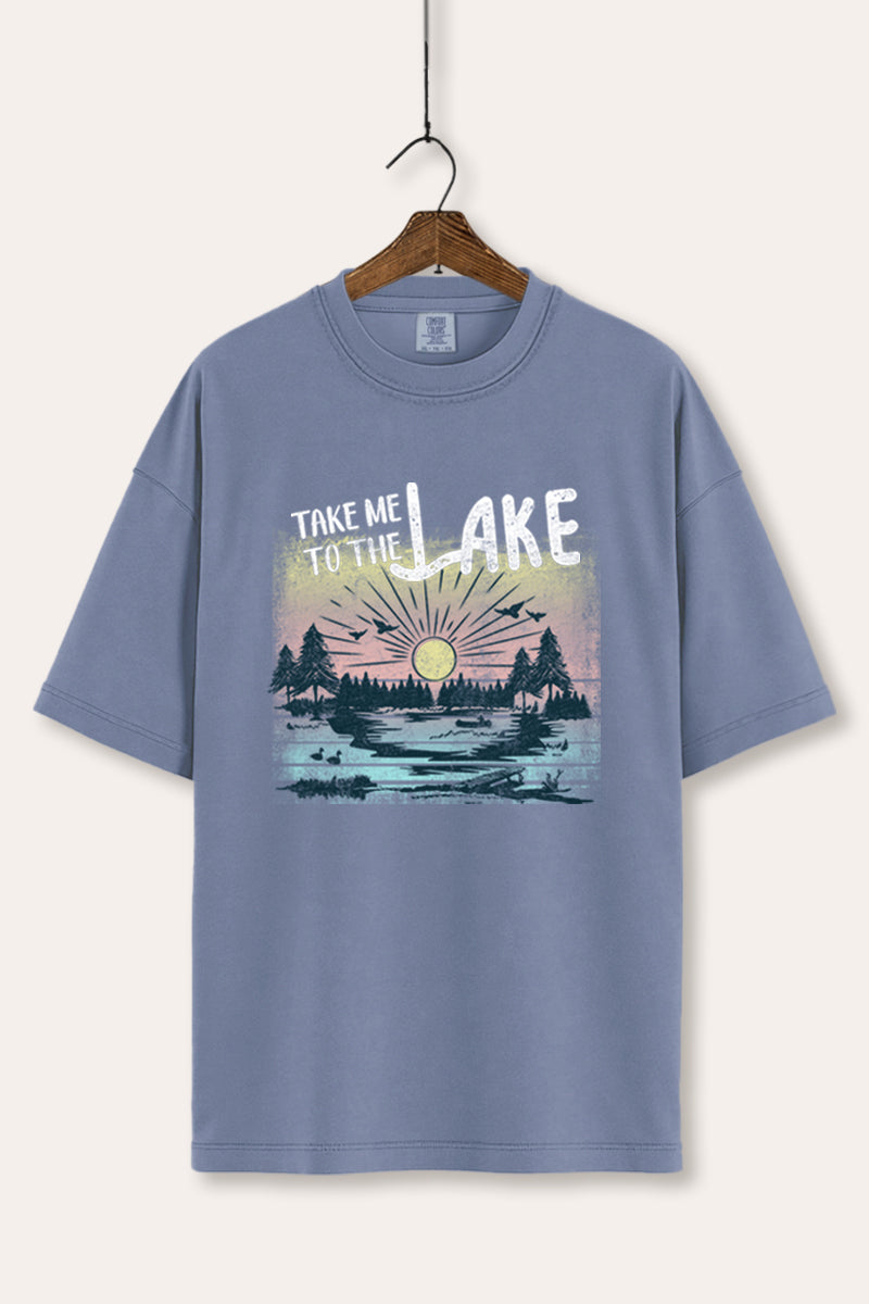 "take me to the lake" comfort colors® graphic tee