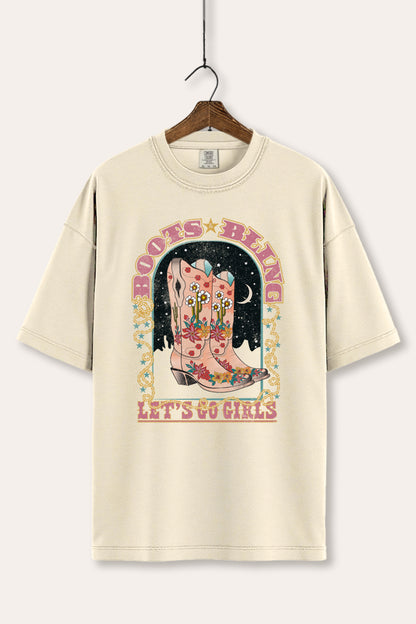 Cowgirl Boots Bling Stars Graphic Women's Comfort Tee