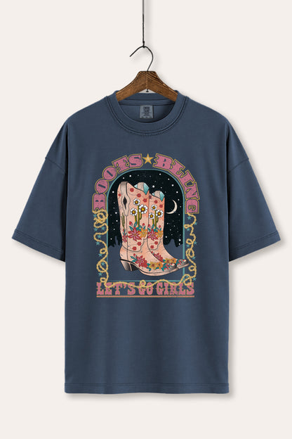 Cowgirl Boots Bling Stars Graphic Women's Comfort Tee