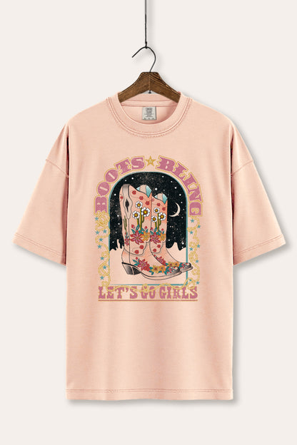 Cowgirl Boots Bling Stars Graphic Women's Comfort Tee