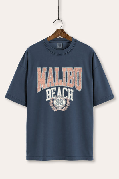 Malibu Beach Collegiate Sports Graphic Women's Comfort Tee