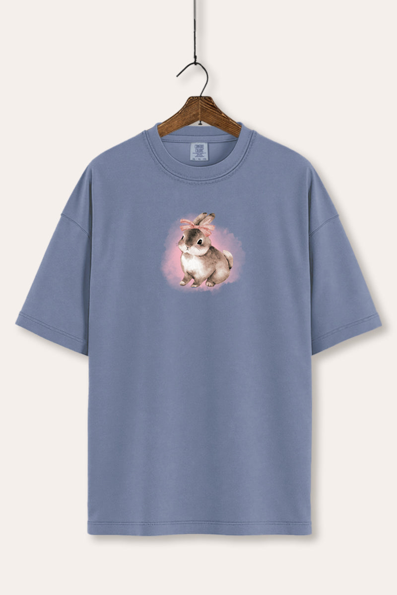 Pink Bow Bunny Graphic Women's Comfort Tee