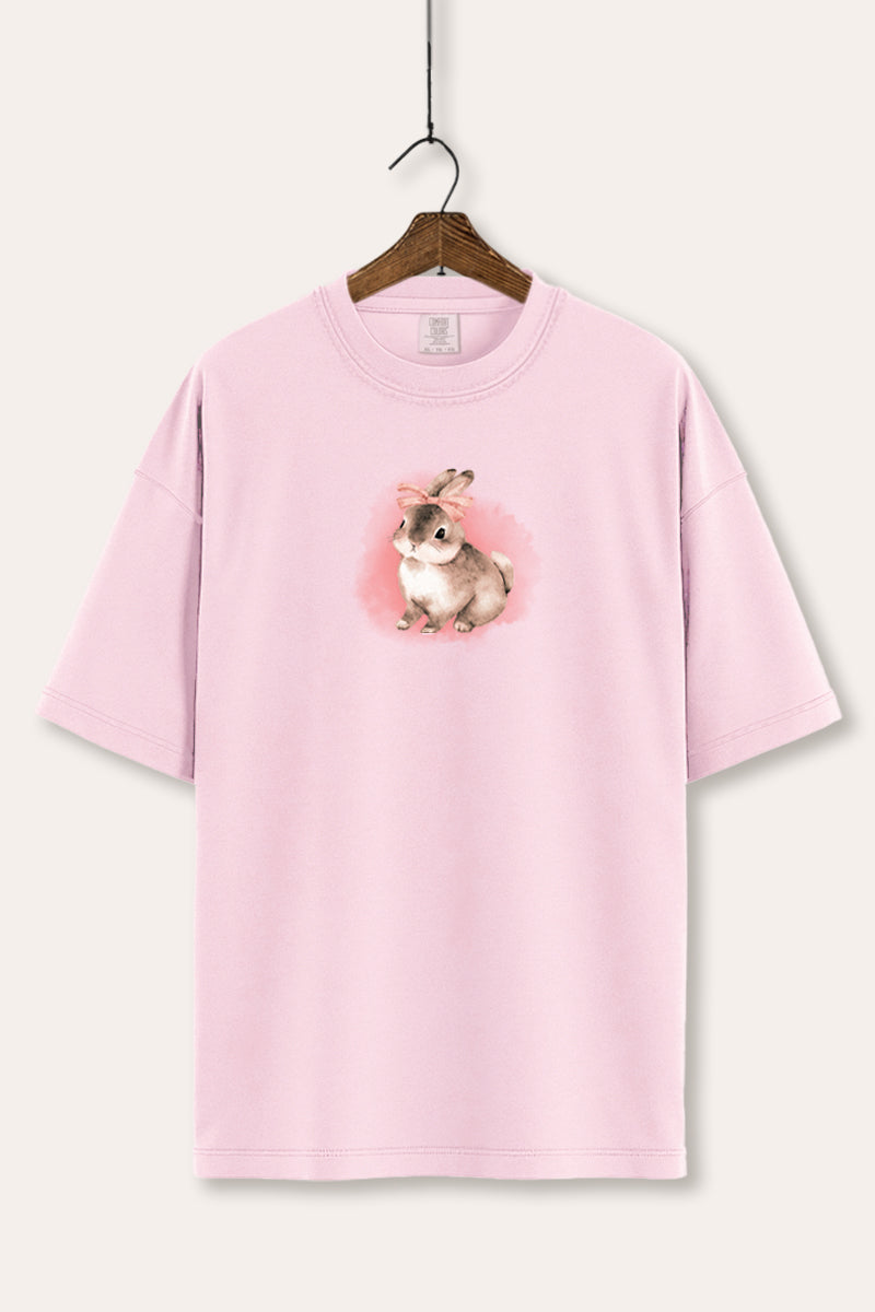 Pink Bow Bunny Graphic Women's Comfort Tee