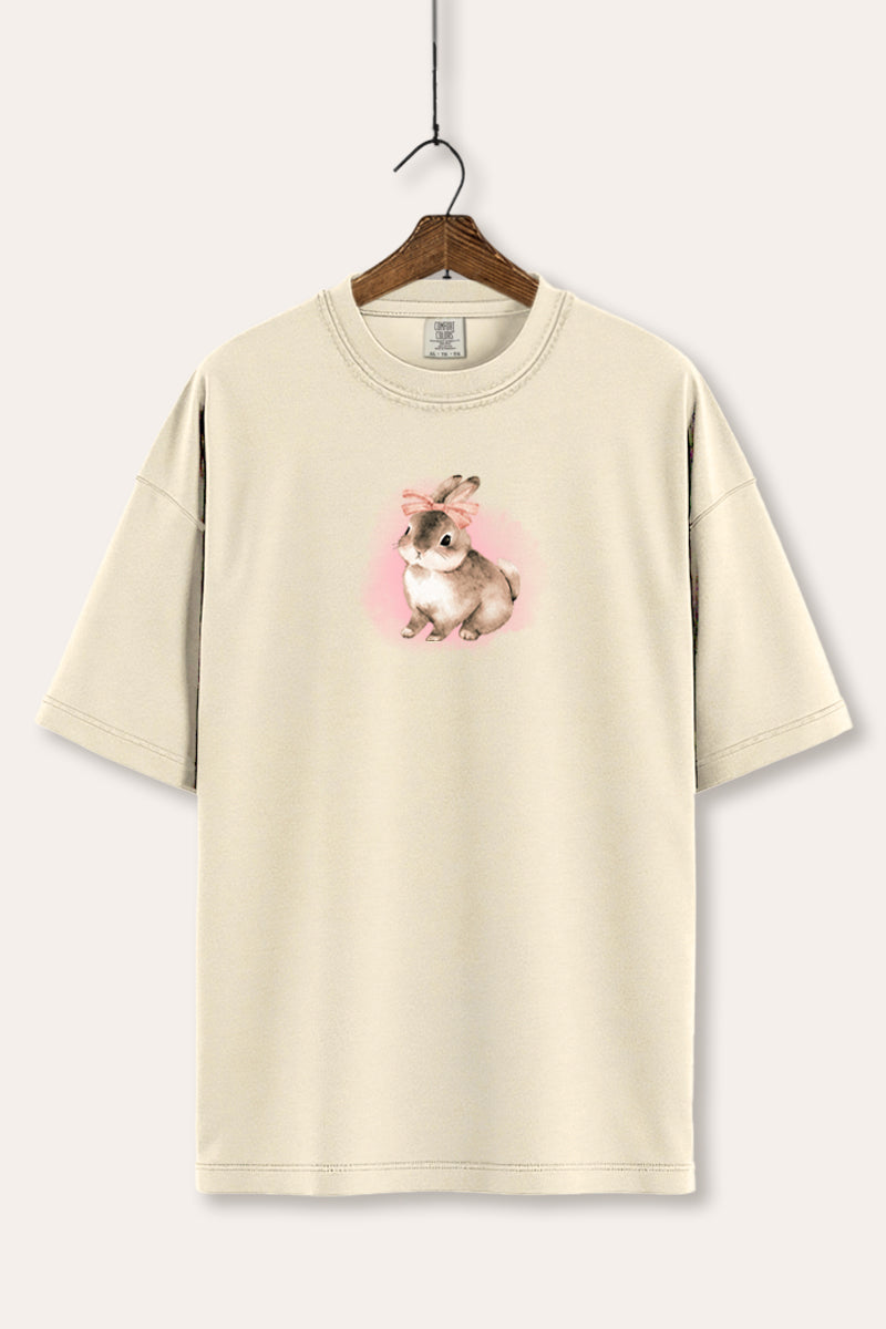 Pink Bow Bunny Graphic Women's Comfort Tee