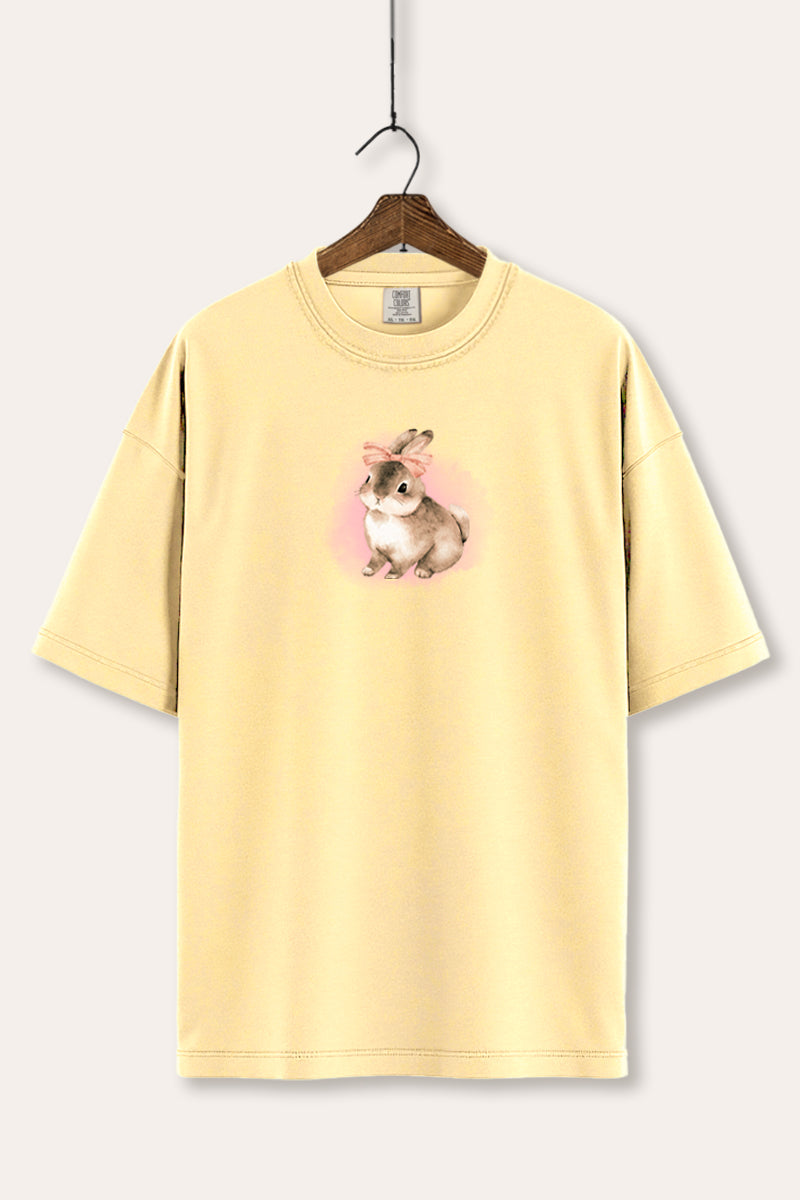 Pink Bow Bunny Graphic Women's Comfort Tee