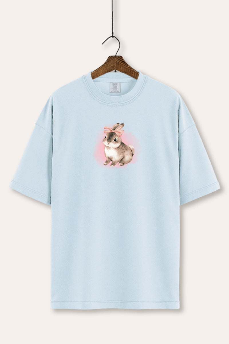 Pink Bow Bunny Graphic Women's Comfort Tee