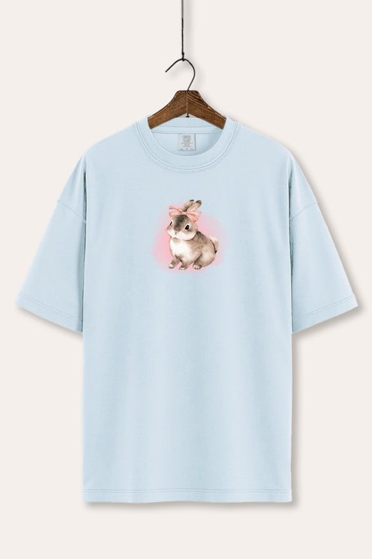 Pink Bow Bunny Graphic Women's Comfort Tee