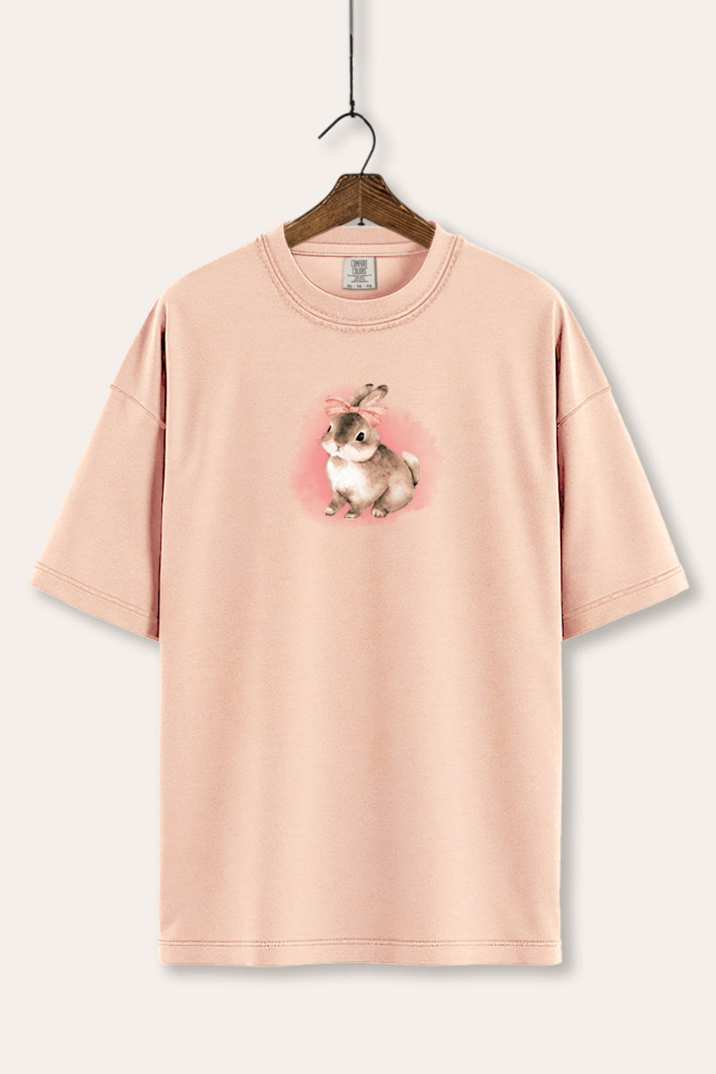 Pink Bow Bunny Graphic Women's Comfort Tee