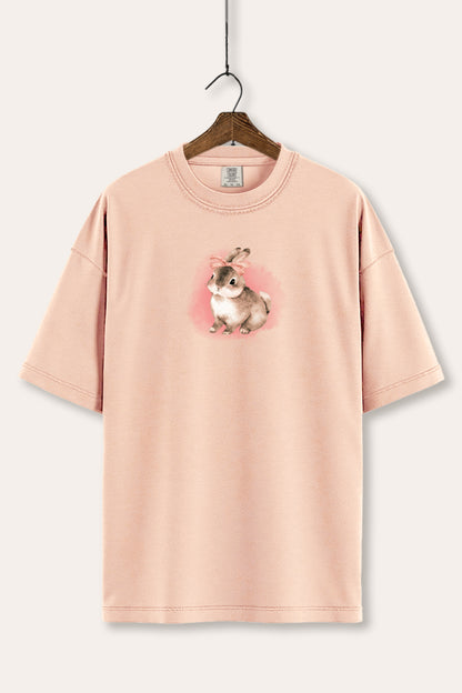 Pink Bow Bunny Graphic Women's Comfort Tee