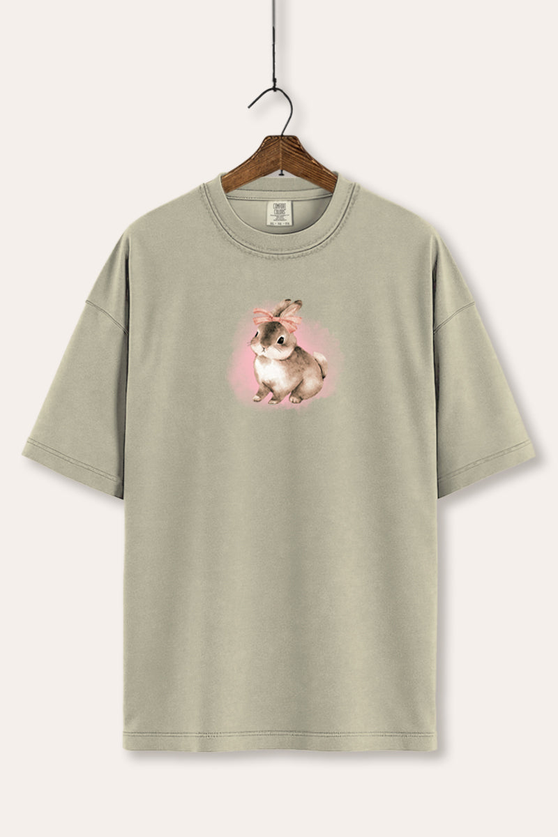 Pink Bow Bunny Graphic Women's Comfort Tee