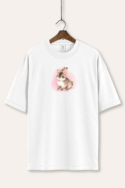 Pink Bow Bunny Graphic Women's Comfort Tee