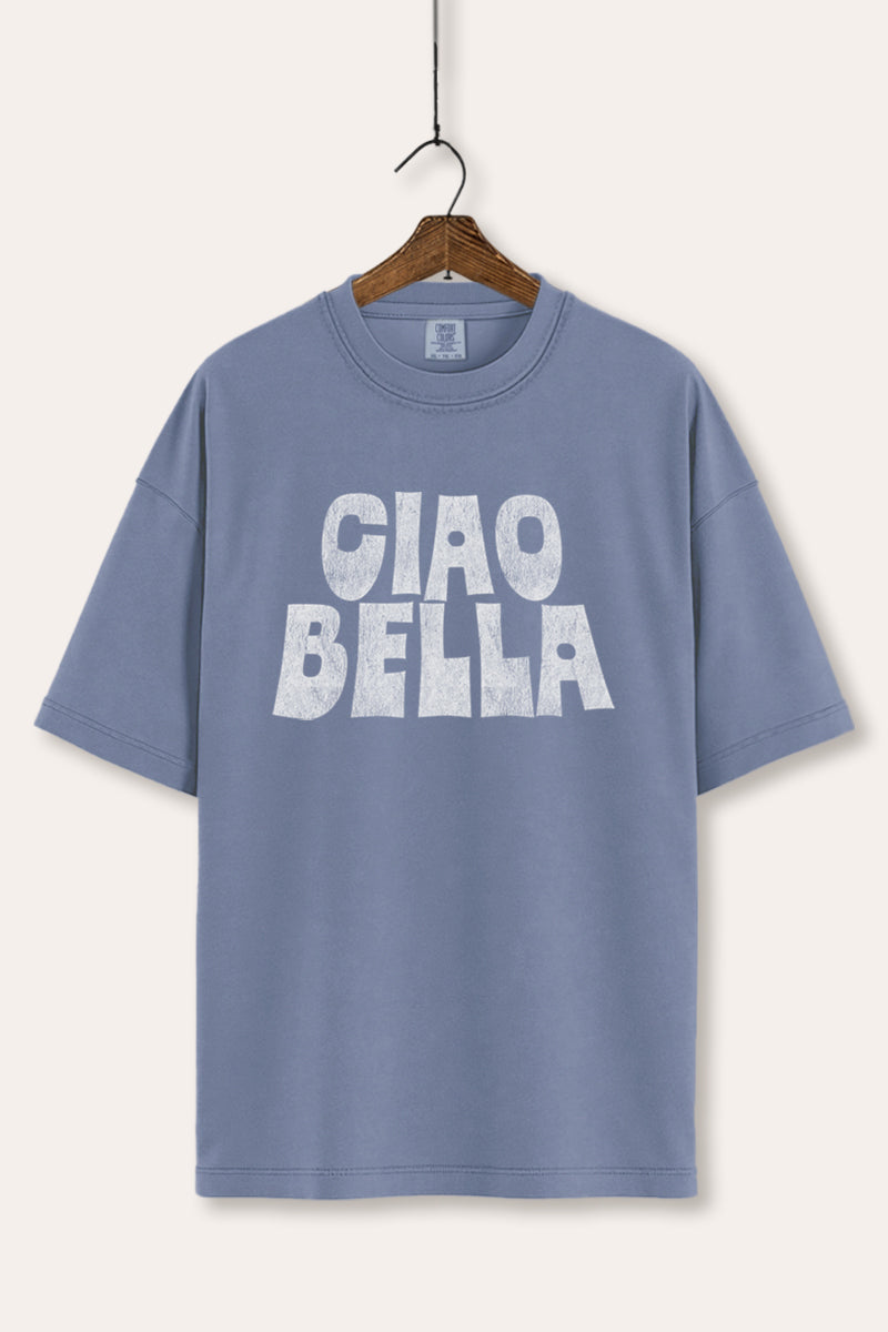 "ciao bella" typography comfort colors® graphic tee