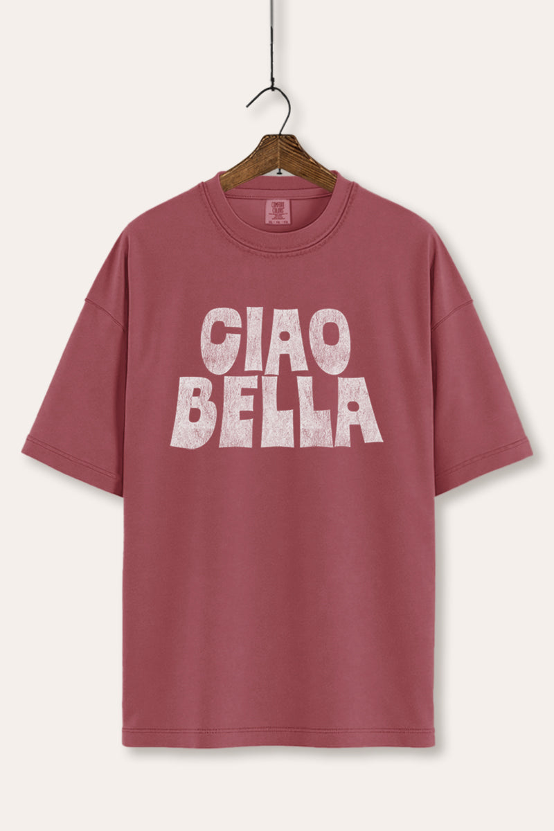 "ciao bella" typography comfort colors® graphic tee