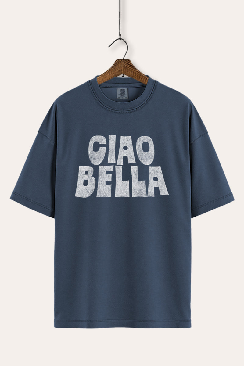 "ciao bella" typography comfort colors® graphic tee