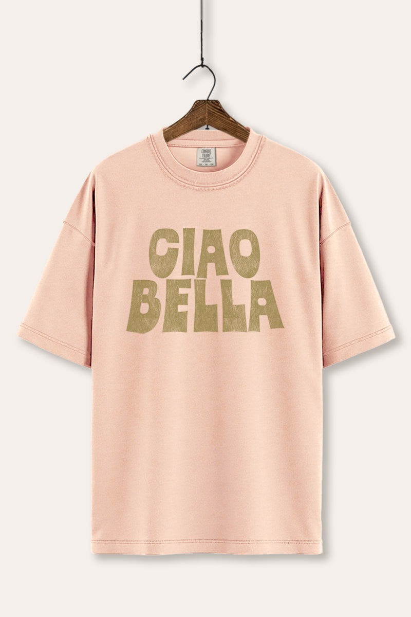 "ciao bella" typography comfort colors® graphic tee
