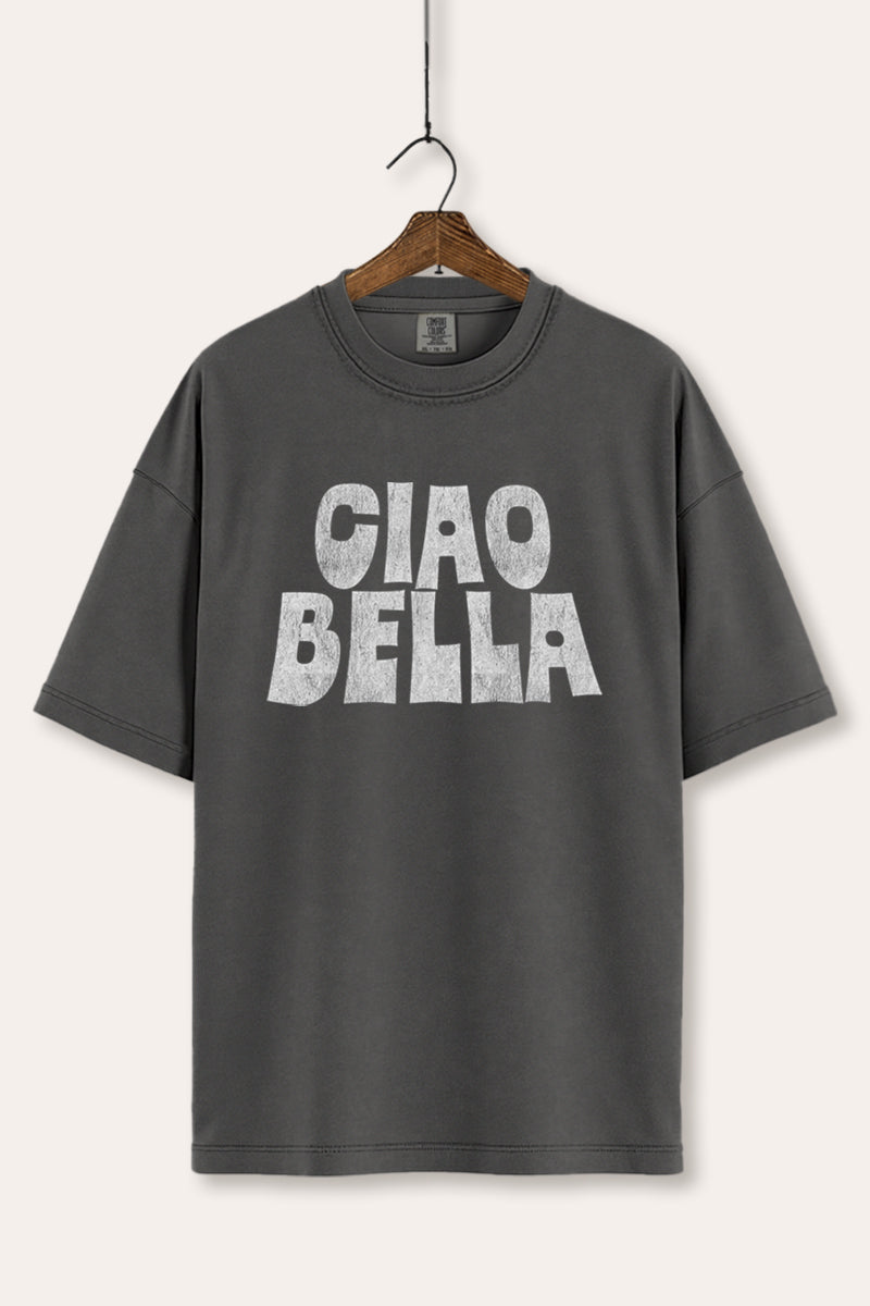 "ciao bella" typography comfort colors® graphic tee