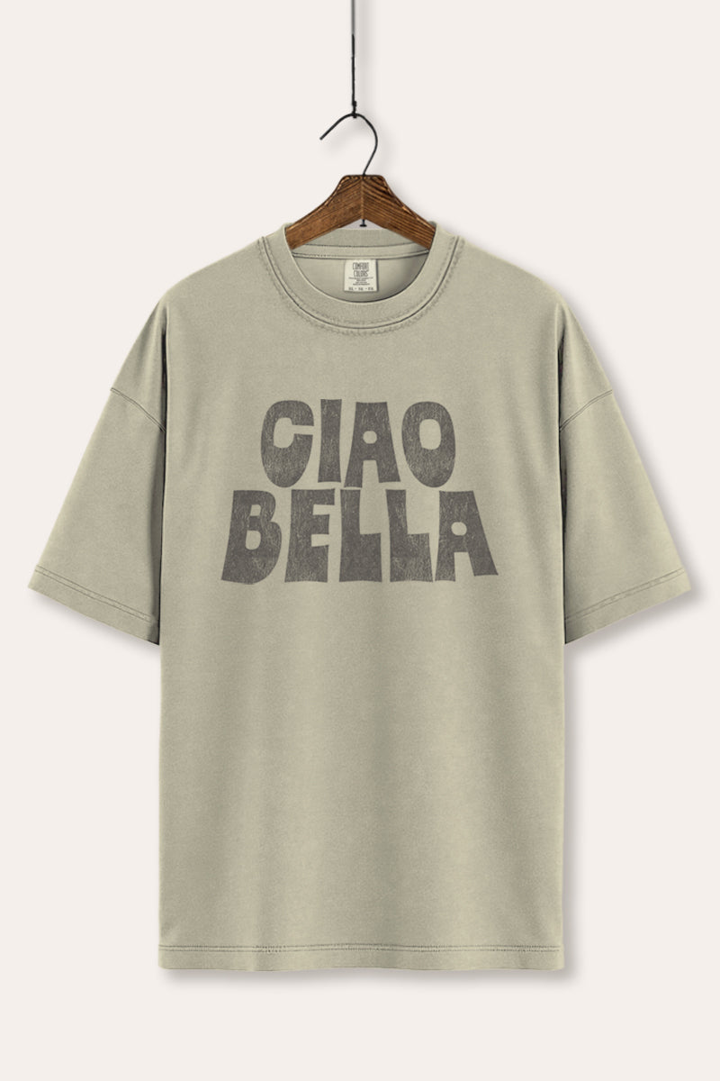 "ciao bella" typography comfort colors® graphic tee