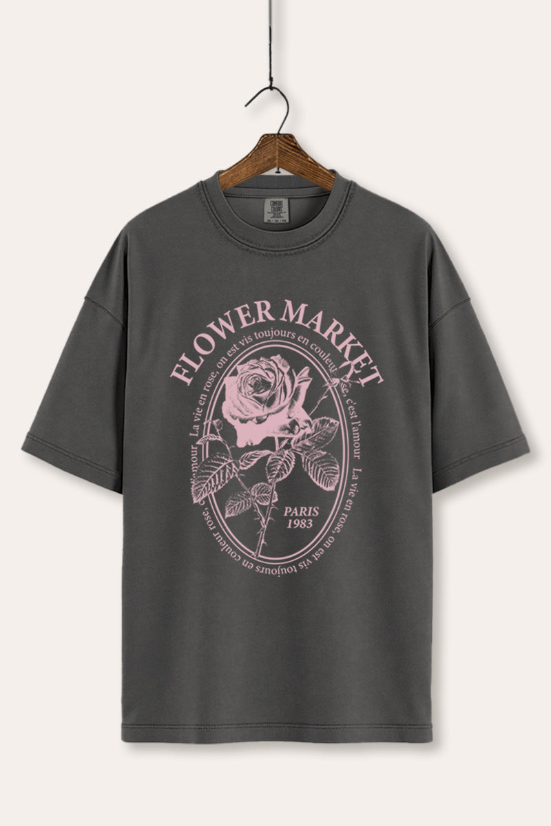 rose flower market graphic comfort colors® tee