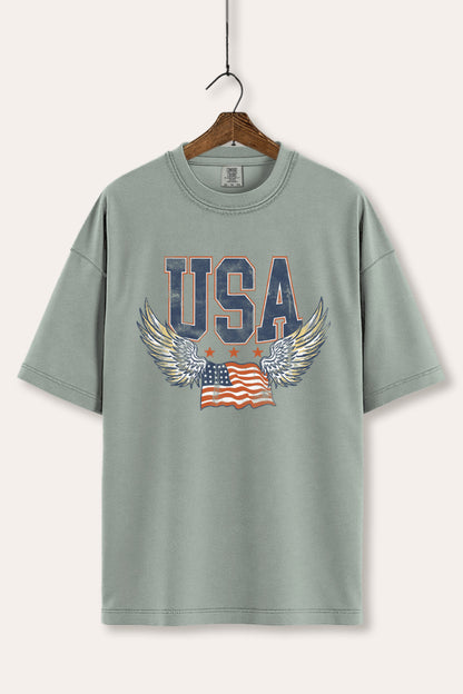 USA Flag Wings Of Freedom Graphic Women's Comfort Tee