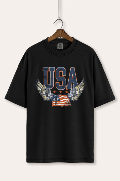 USA Flag Wings Of Freedom Graphic Women's Comfort Tee