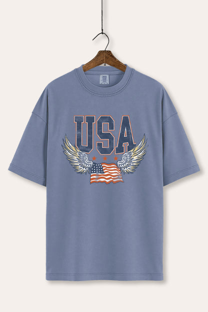 USA Flag Wings Of Freedom Graphic Women's Comfort Tee