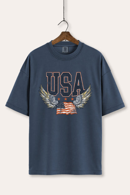 USA Flag Wings Of Freedom Graphic Women's Comfort Tee