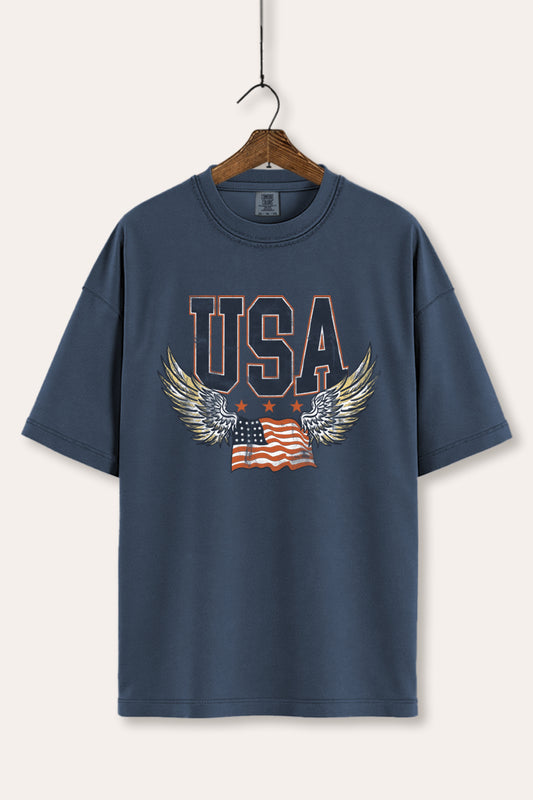 USA Flag Wings Of Freedom Graphic Women's Comfort Tee