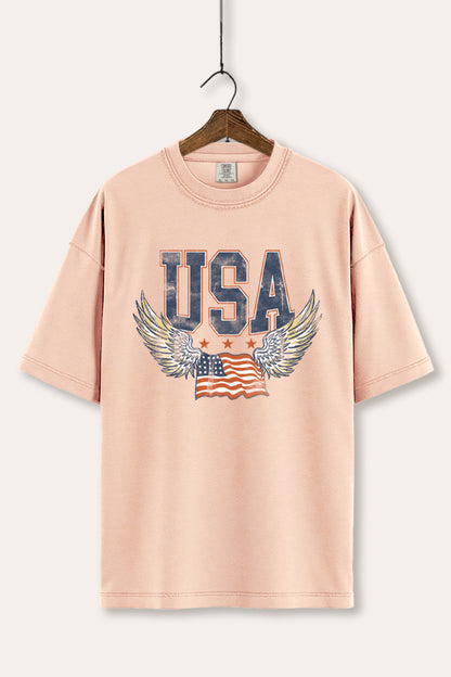 USA Flag Wings Of Freedom Graphic Women's Comfort Tee
