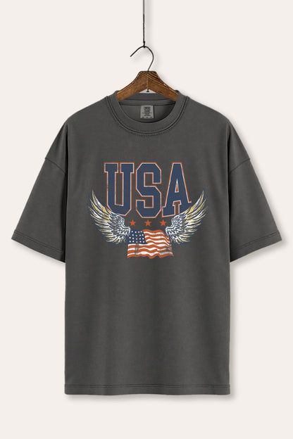 USA Flag Wings Of Freedom Graphic Women's Comfort Tee