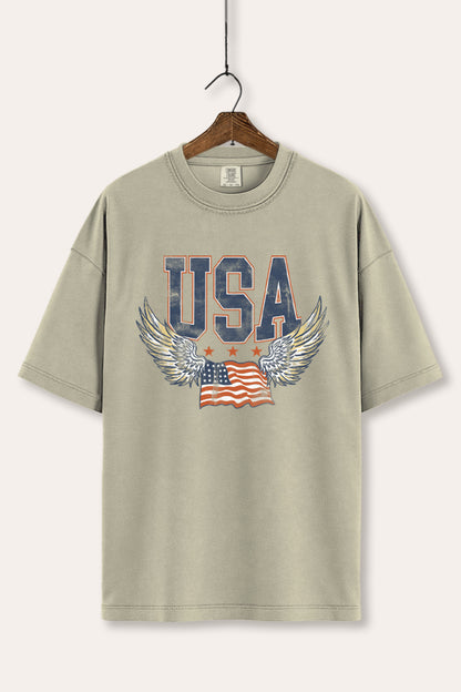 USA Flag Wings Of Freedom Graphic Women's Comfort Tee