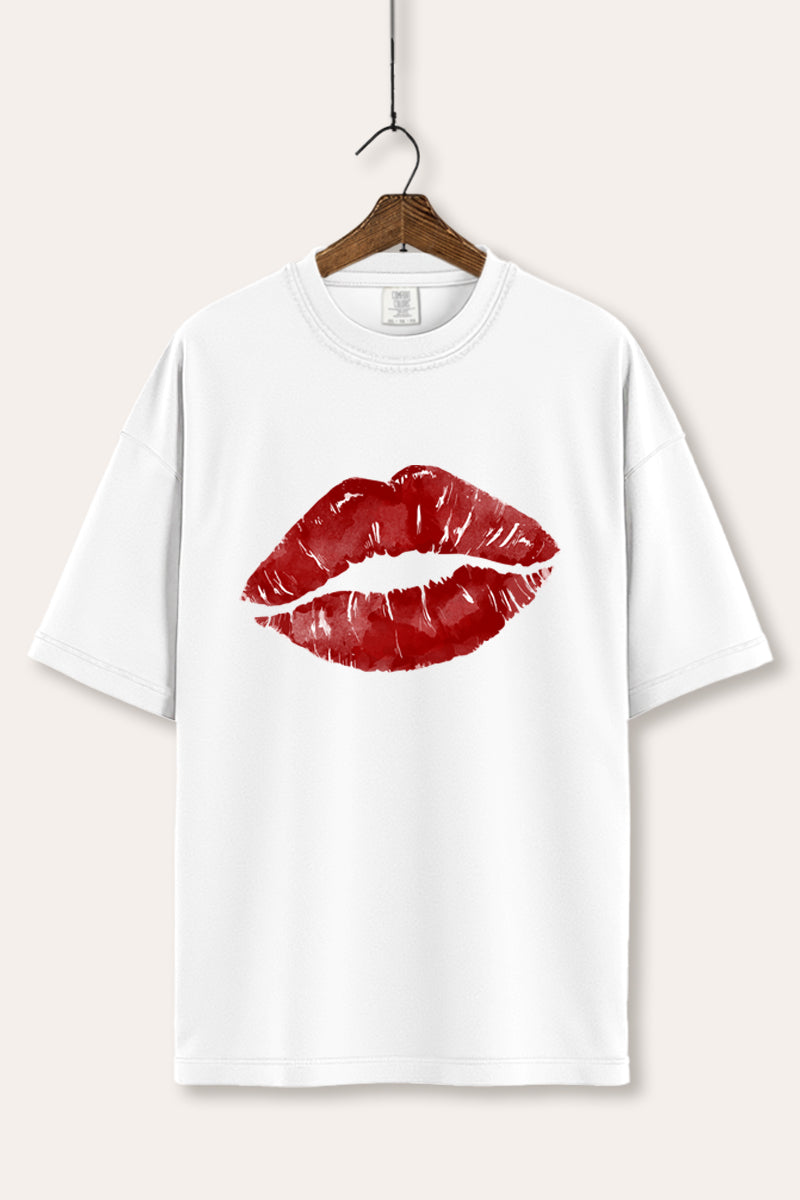 red kiss lips graphic comfort colors® tee