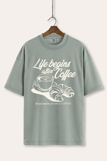 Life Begins After Coffee Graphic Women's Comfort Tee