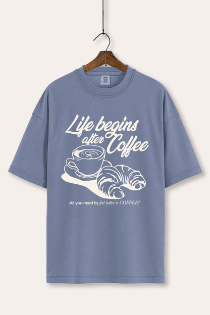Life Begins After Coffee Graphic Women's Comfort Tee