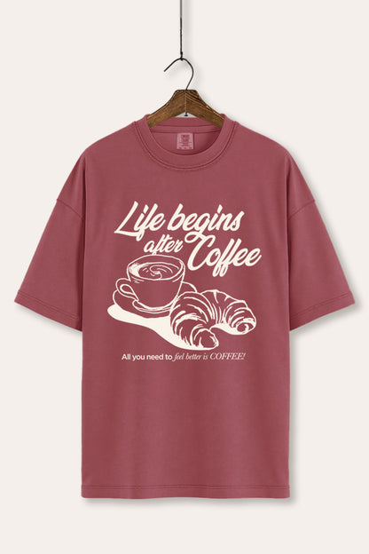 Life Begins After Coffee Graphic Women's Comfort Tee