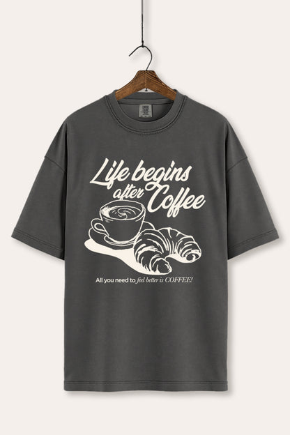 Life Begins After Coffee Graphic Women's Comfort Tee