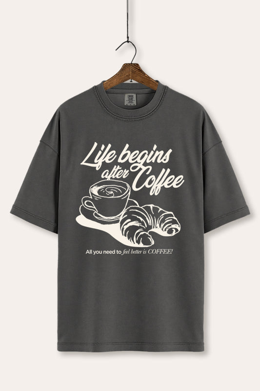 Life Begins After Coffee Graphic Women's Comfort Tee