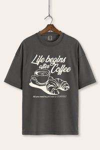 coffee & croissant graphic comfort colors® tee