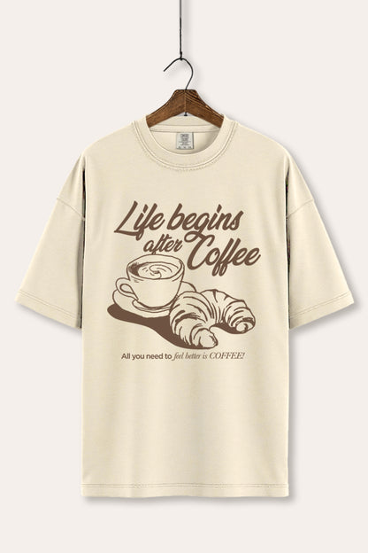 Life Begins After Coffee Graphic Women's Comfort Tee