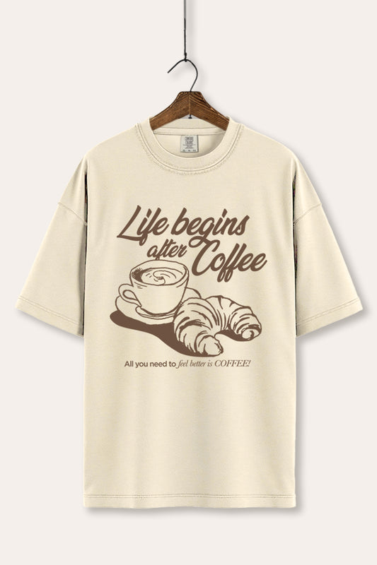 Life Begins After Coffee Graphic Women's Comfort Tee