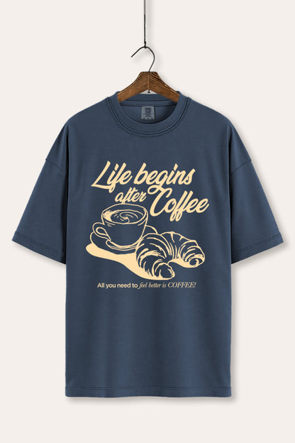 Life Begins After Coffee Graphic Women's Comfort Tee