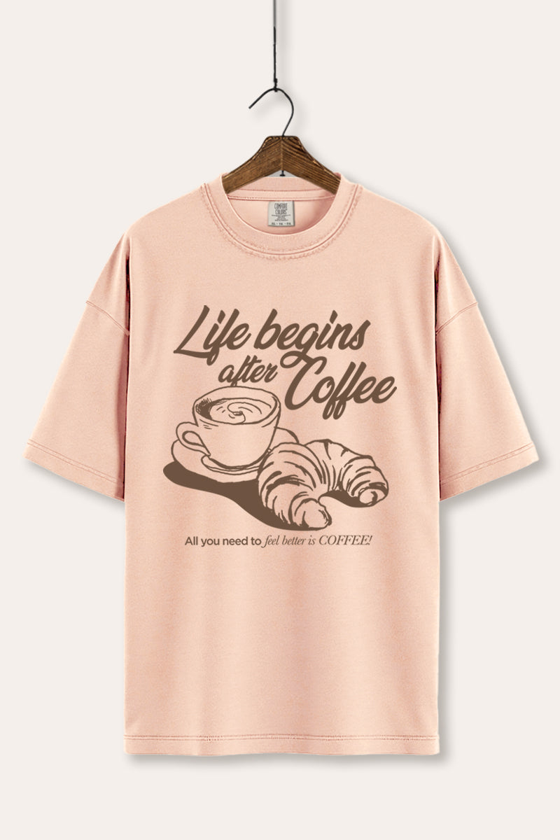coffee & croissant graphic comfort colors® tee