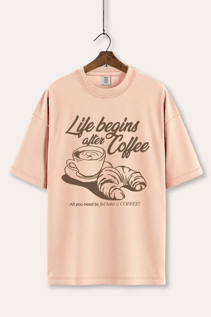 Life Begins After Coffee Graphic Women's Comfort Tee