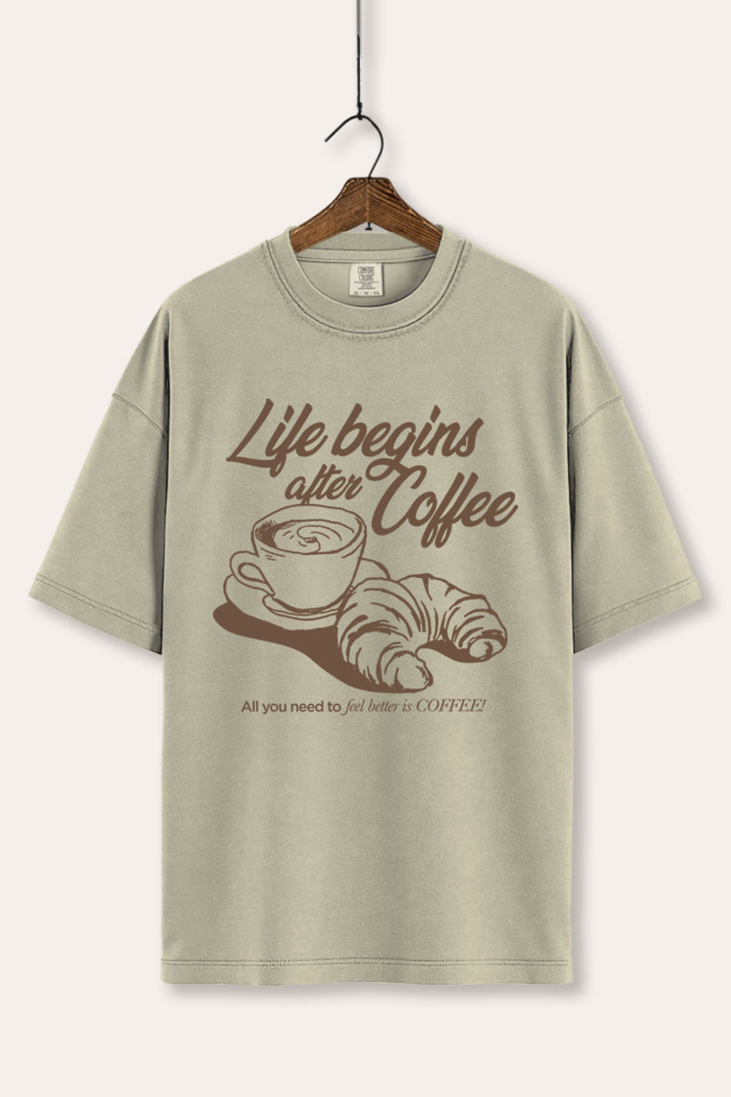 coffee & croissant graphic comfort colors® tee