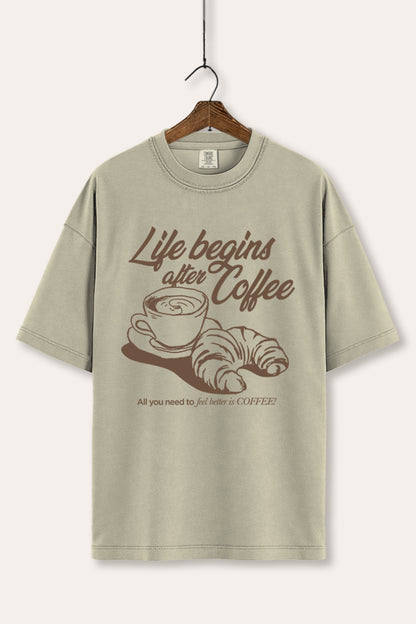 Life Begins After Coffee Graphic Women's Comfort Tee
