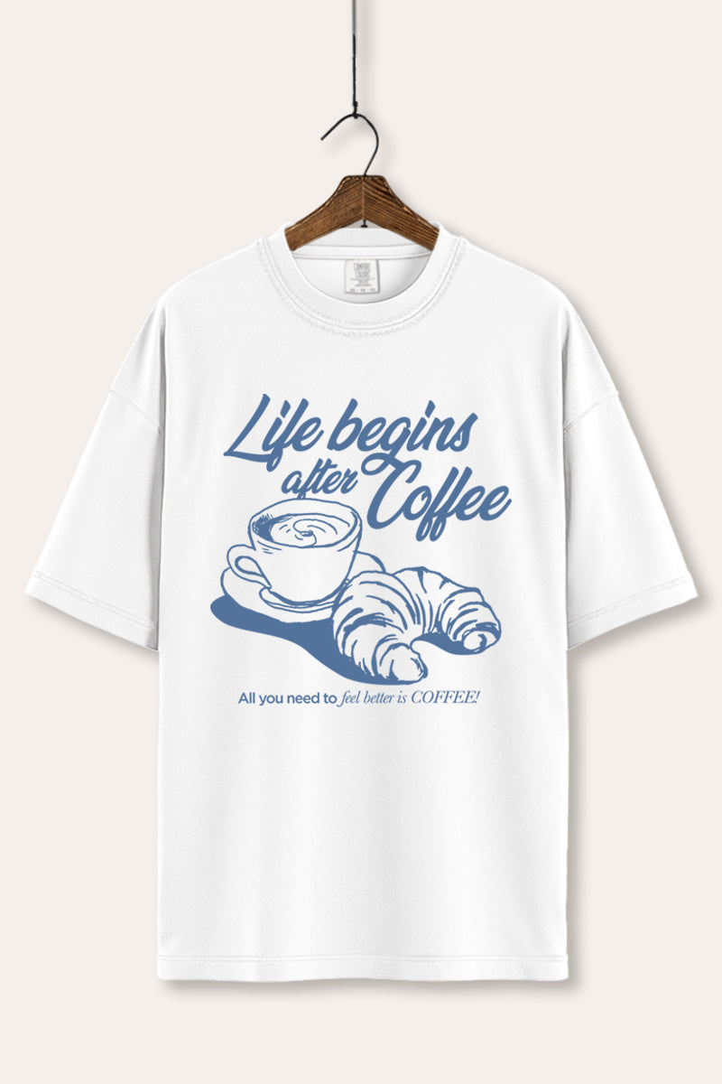 coffee & croissant graphic comfort colors® tee