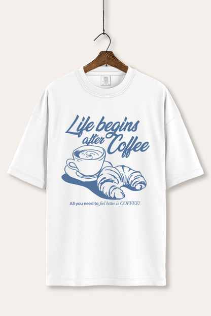 Life Begins After Coffee Graphic Women's Comfort Tee
