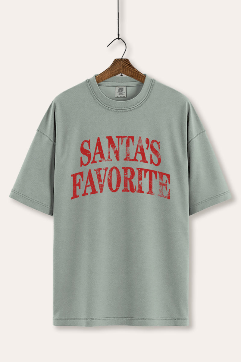 "santa's favorite" stacked graphic comfort colors® tee