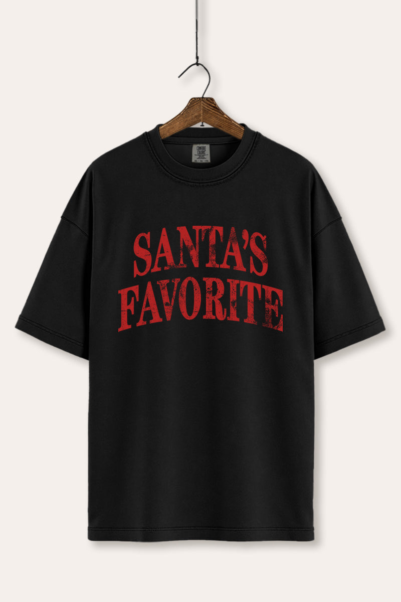 "santa's favorite" stacked graphic comfort colors® tee
