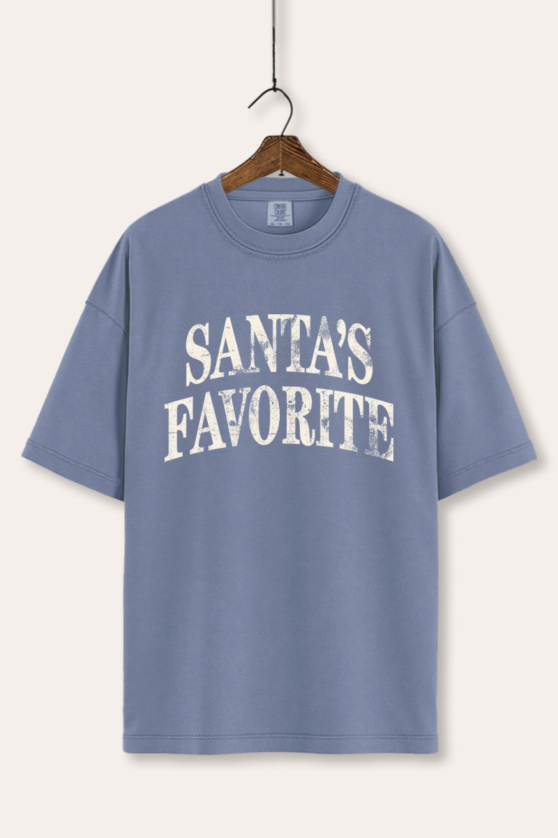 "santa's favorite" stacked graphic comfort colors® tee